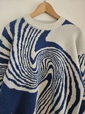 Adam Freak | Sweaters | Adam Freak Abstract Wave Crewneck Sweater Extra ...